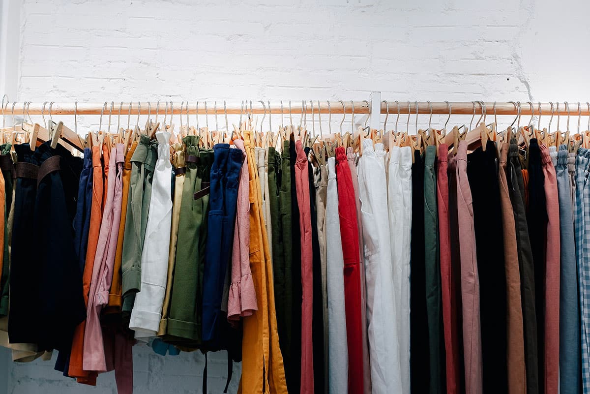 Rack of colorful clothes