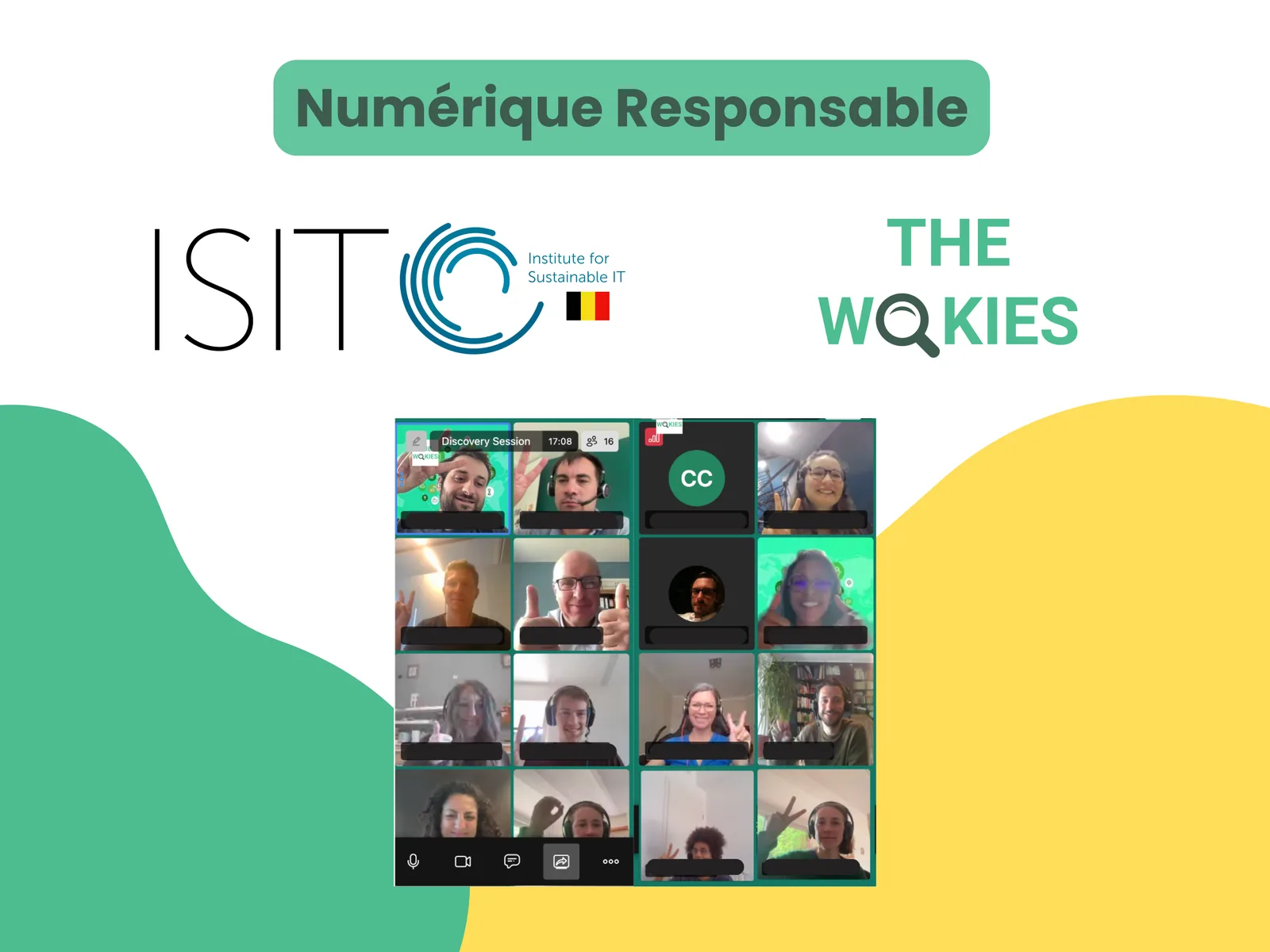 "Responsible Digital" visual with the logos of ISIT Belgium and The Wokies and a screenshot of the video session